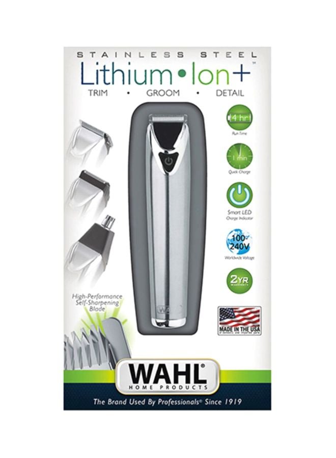 Lithium Ion+ Stainless Steel All-in-One Trimmer,9818-127 Black/Silver
