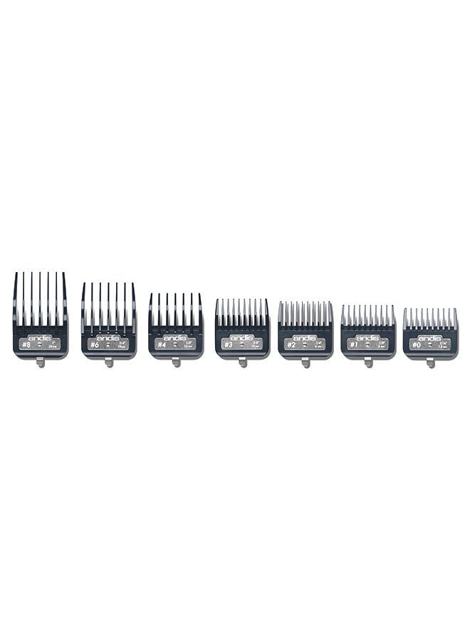7-Piece Master Series Trimmer Comb Set Black/Silver