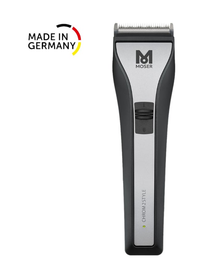 Chrom2style Professional Cordless Hair Clipper Black/Silver