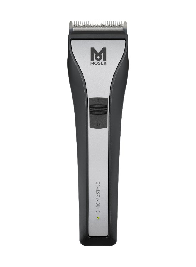 Chrom2style Professional Cordless Hair Clipper Black/Silver