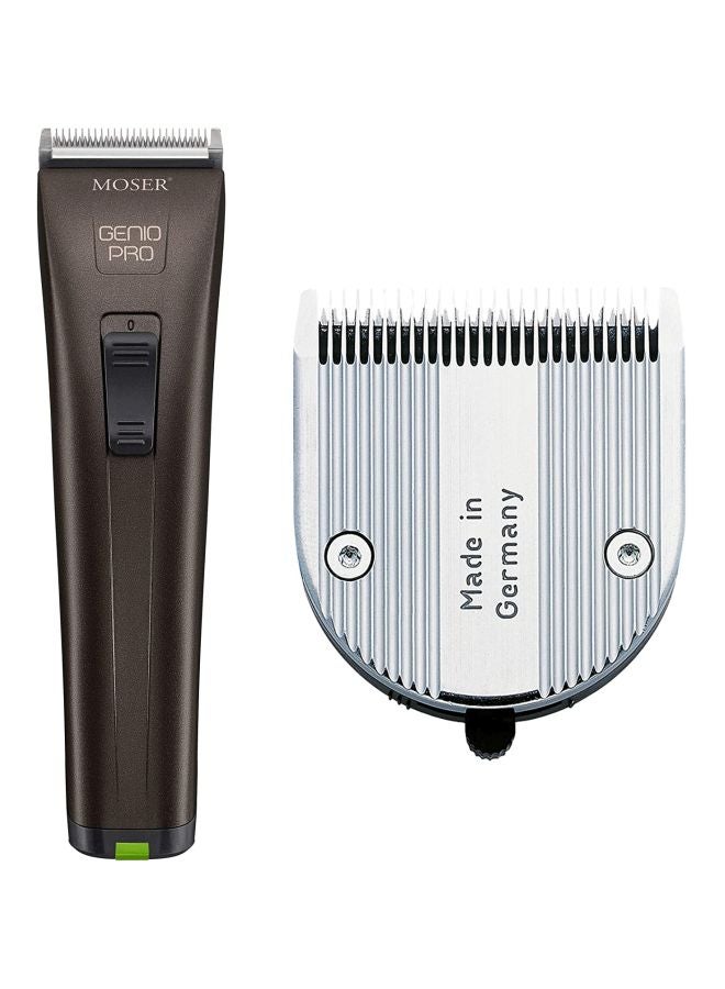 Genio Pro Professional Hair Clipper With Interchangeable Battery Set Brown/Silver