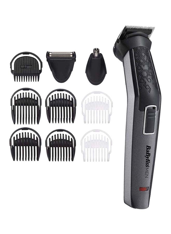 Carbon Titanium 10-in-1 Multi Trimmer For Men | 200 grams Lightweight Design | High Power 60 Minutes Cordless Use | Attachments For Multiple Body Hair Trim & Washable Heads | MT727SDE Grey/Black