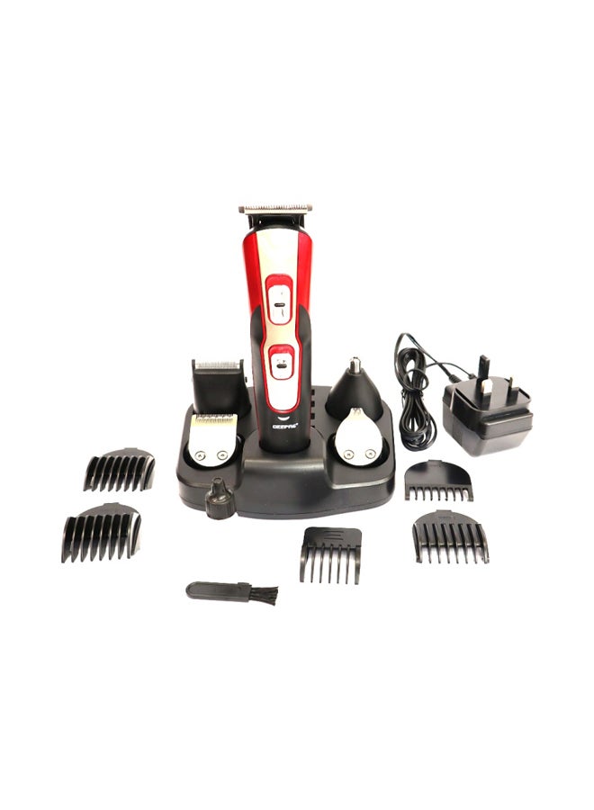 11-In-1 Rechargeable Grooming Kit Red/Silver/Black