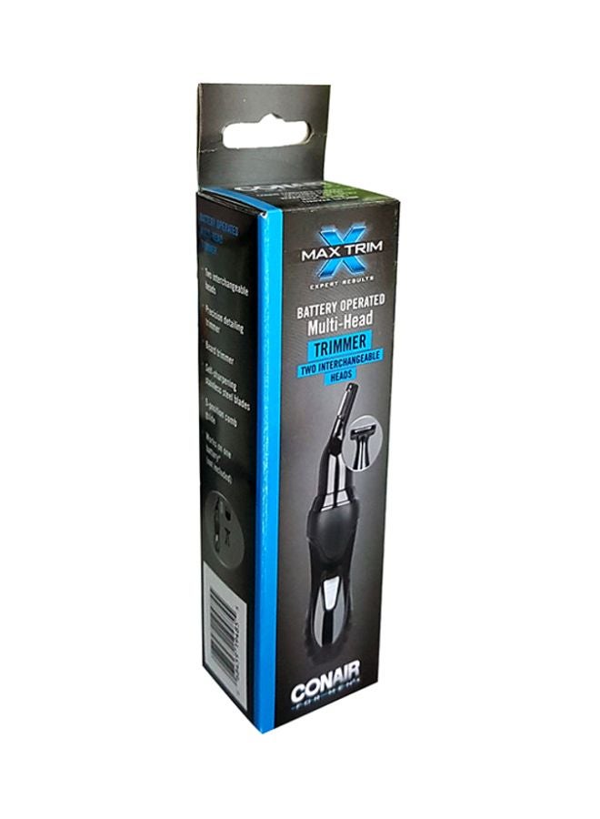 4-Piece  Battery Operated Multi-Head Trimmer Black