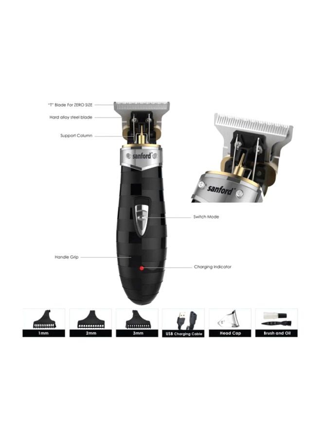 Professional Rechargeable Hair Clipper Black/Silver 25cm