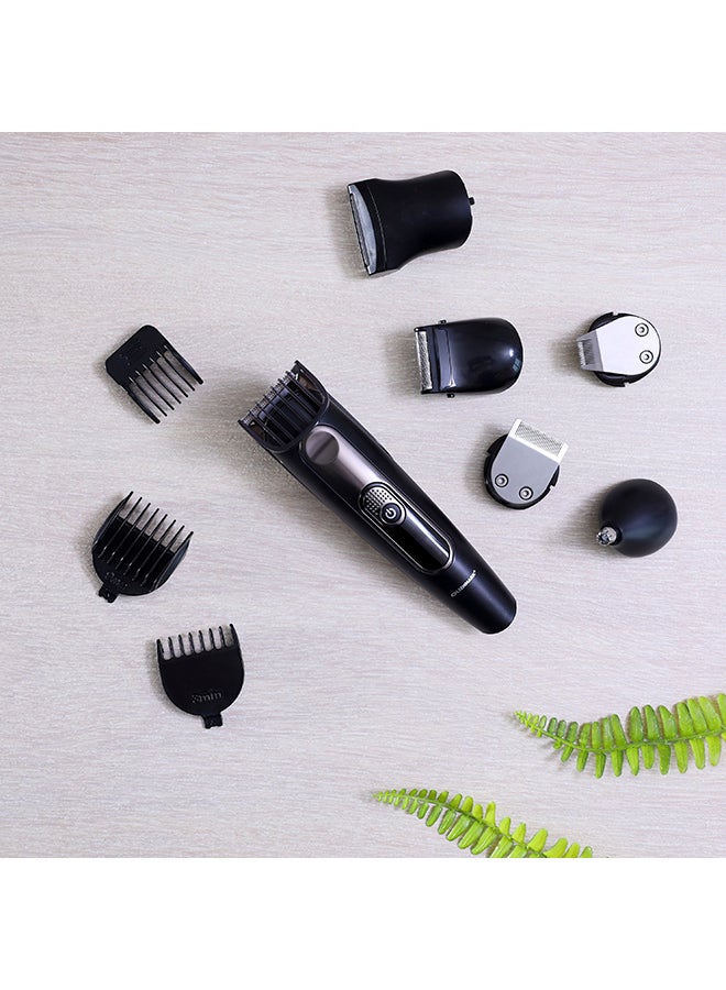 12 In 1 Professional Grooming Set Black/Silver 24.5cm