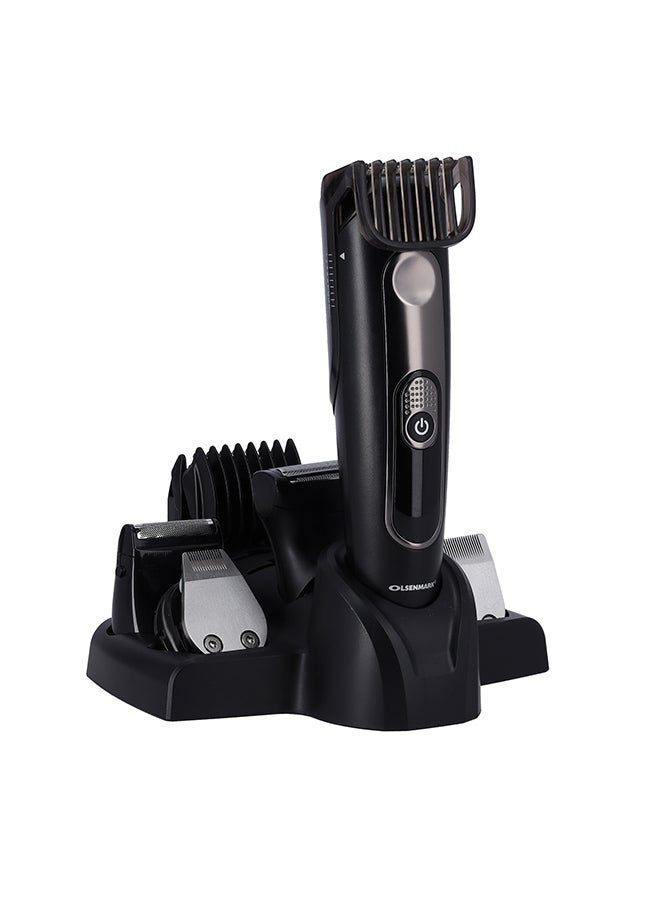 12 In 1 Professional Grooming Set Black/Silver 24.5cm