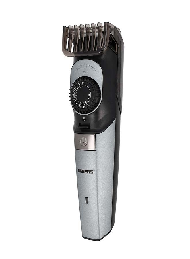 Rechargeable Hair Trimmer ION Battery GTR56042 - Stainless Steel Blade, Hair Clipper And Beard Trimmer With Sharp Blades, USB Charging 2 Comb Different Cutting Length Black