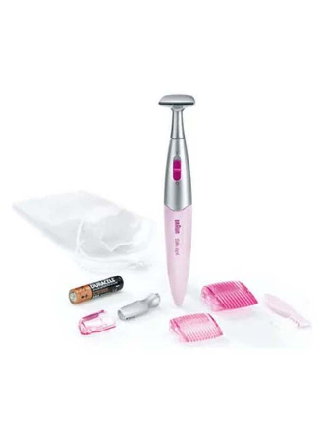 Silk Epil Beauty Styler Trimmer Fg1100 - With High Precision And Bikini Shaping Heads Pink 4*7cm