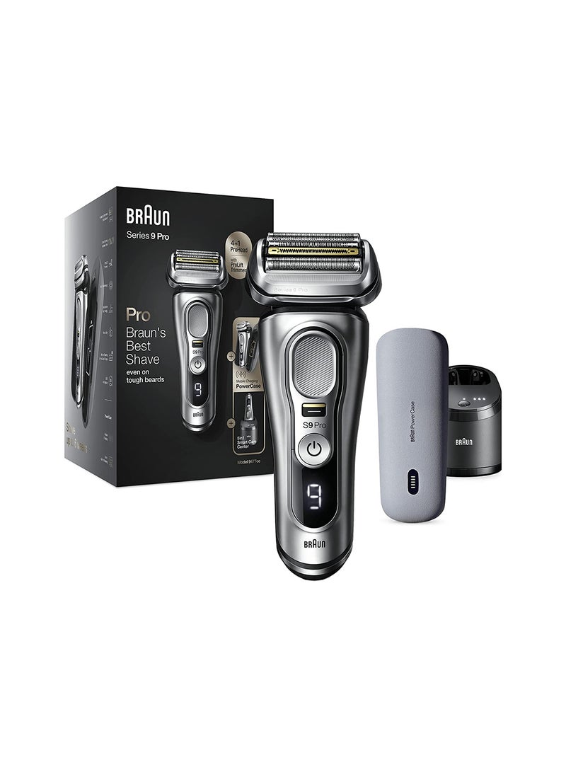 Series 9 Pro 9477CC Wet & Dry Shaver With 5-in-1 Smart Care Center And PowerCase Silver 9.9 x 7.1 x 6.3cm