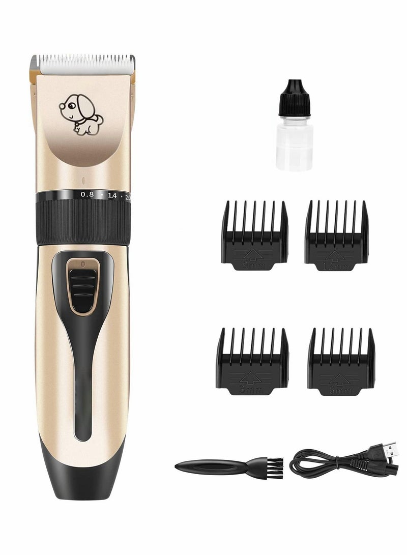 Pet Grooming Kit, Rechargeable Cordless Dog Grooming Clippers Kit, Low Noise Electric Hair Trimming Clippers Set