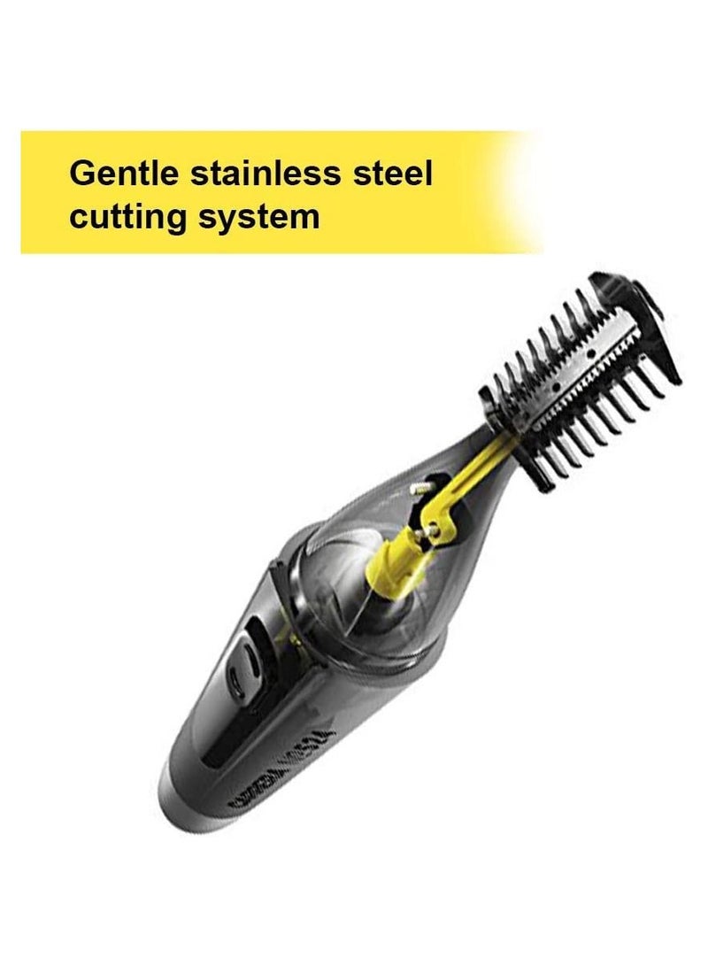 CARRERA 524 Hair Trimmer for Men & Women Integrated Spotlight for Precision Trimming Portable & Cordless Ideal for Small Facial Hair, Nose, Ears, Eyebrows, Sideburns etc Cutting length 0.4 mm, Silver