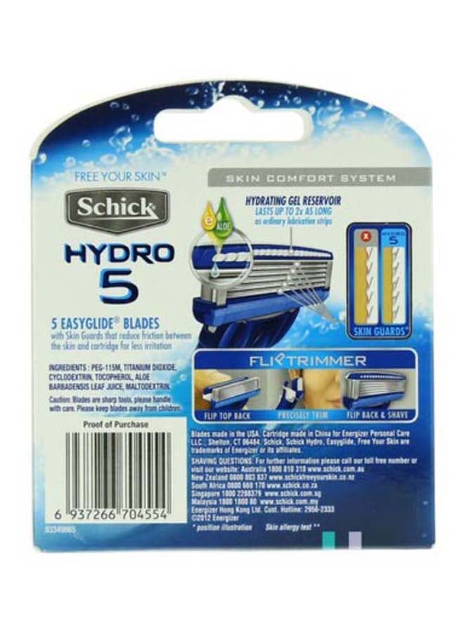 6 Piece Hydro 5 Easy Glide Blades Silver