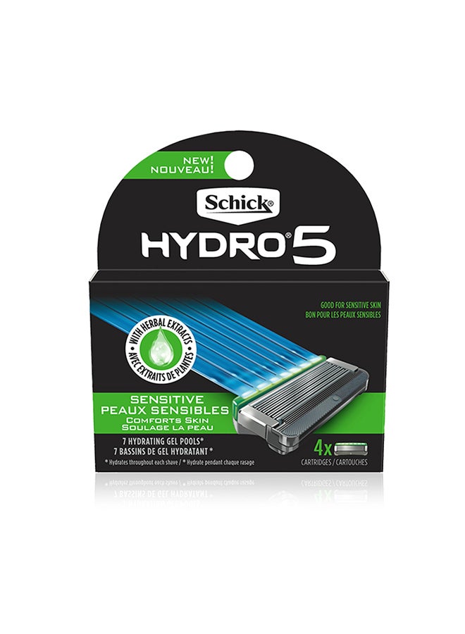 4-Piece Hydro 5 Sense Sensitive Skin Razor Refills Grey