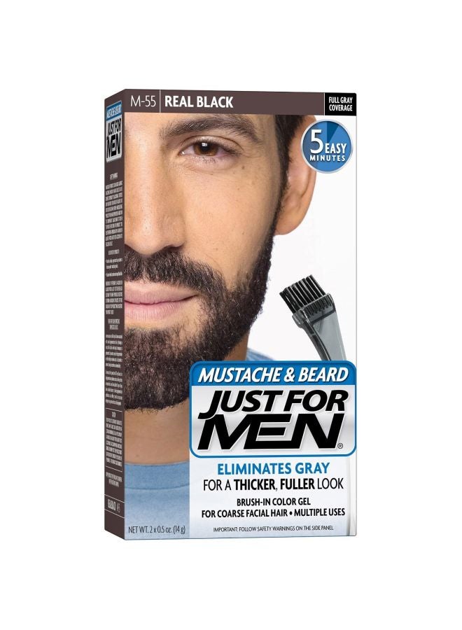 Mustache And Beard Brush-In Color Gel M-55 Real Black 14grams