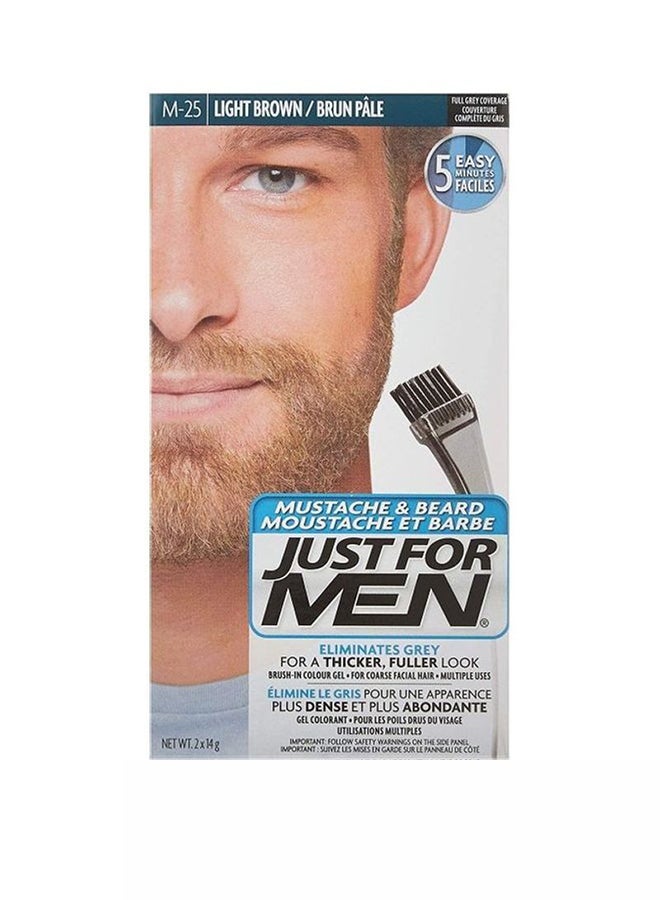 2-Piece Mustache & Beard Brush-In Color Gel Light Brown 14grams