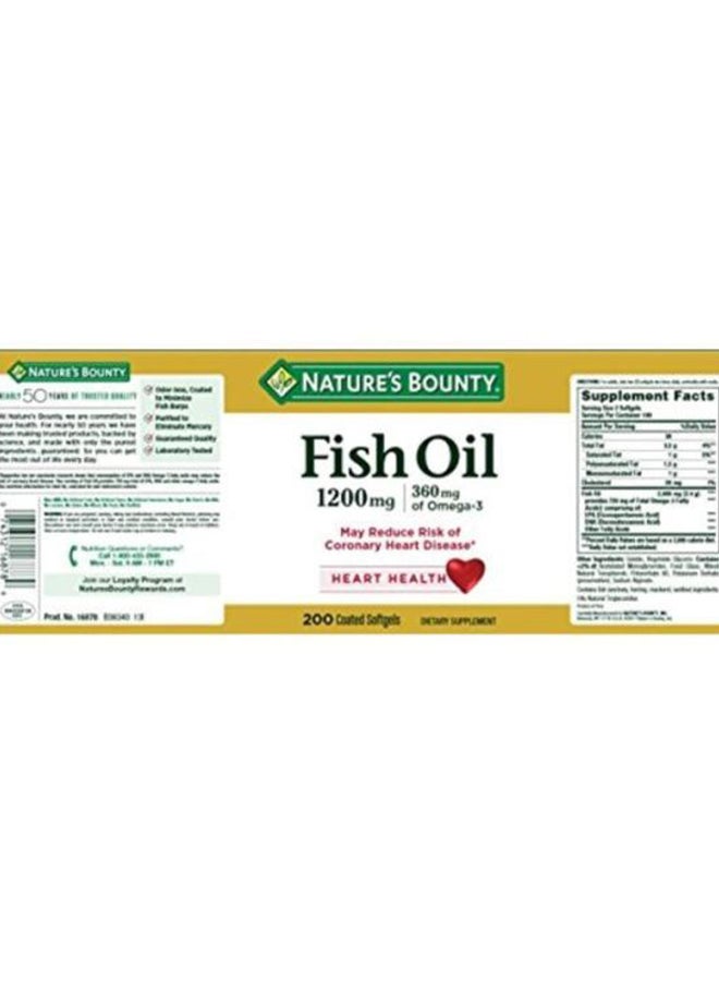 Fish Oil Dietary Supplement - 200 Softgels