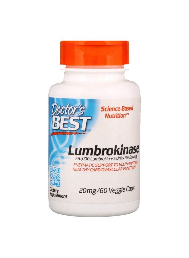 Lumbrokinase 20 mg Dietary Supplement - 60 Capsules