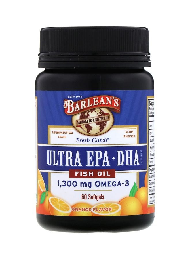 Ultra EPA-DHA Fish Oil Dietary Supplement 1300mg - 60 Softgels