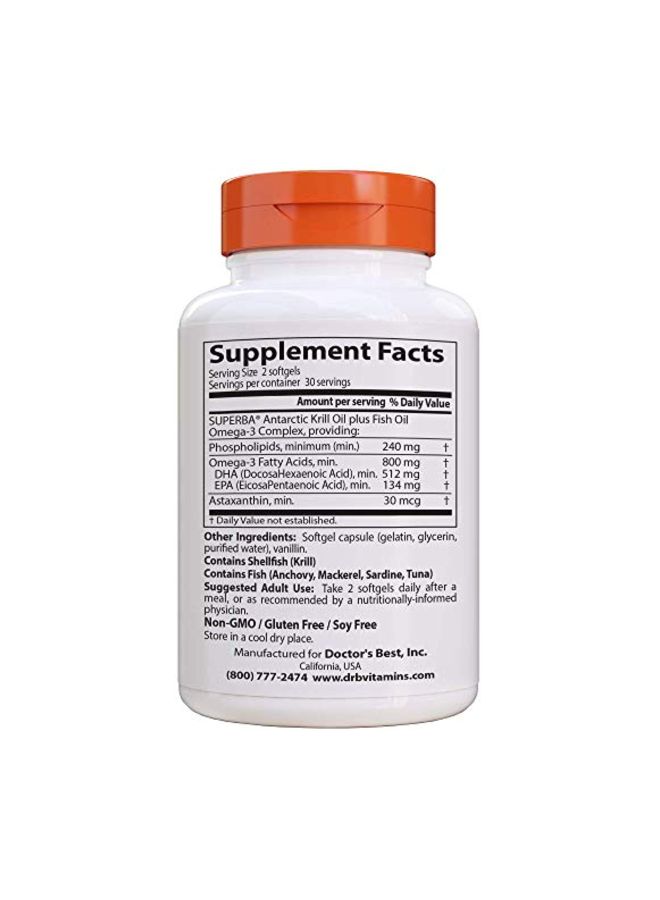 Enhanced Krill Plus Omega 3s Supplement - 60 Softgels