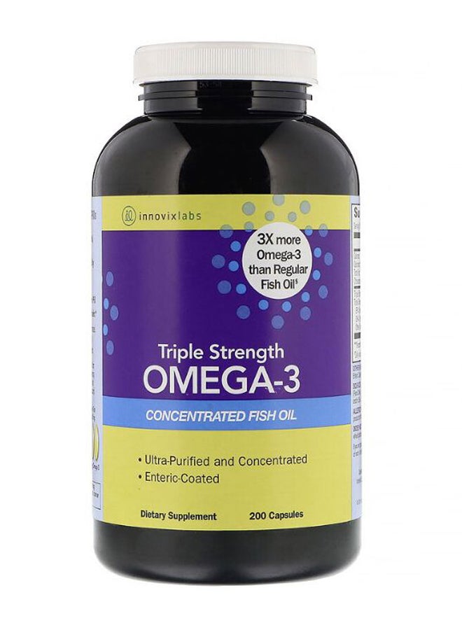 Triple Strength Omega-3 Concentrated Fish Oil - 200 Capsules