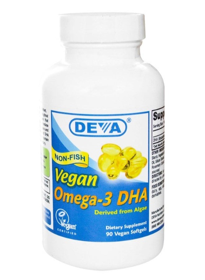 Vegan Omega 3 DHA Dietary Supplement - 90 Vegan Softgels