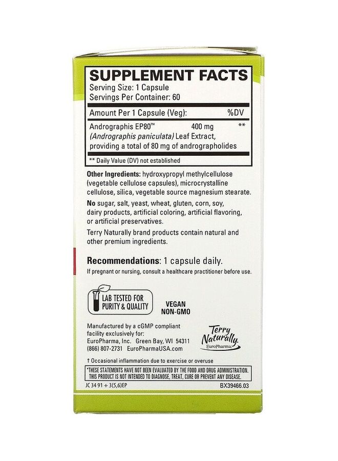 Andrographis EP80 Extra Strength Capsules