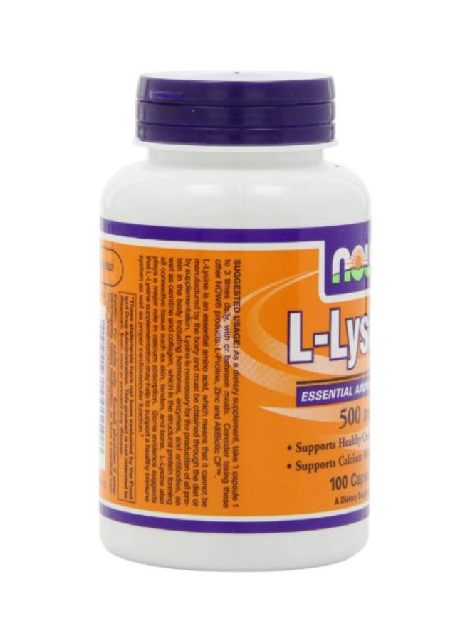 Pack Of 3 L-Lysine Dietary Supplement 500mg - 100 Capsules
