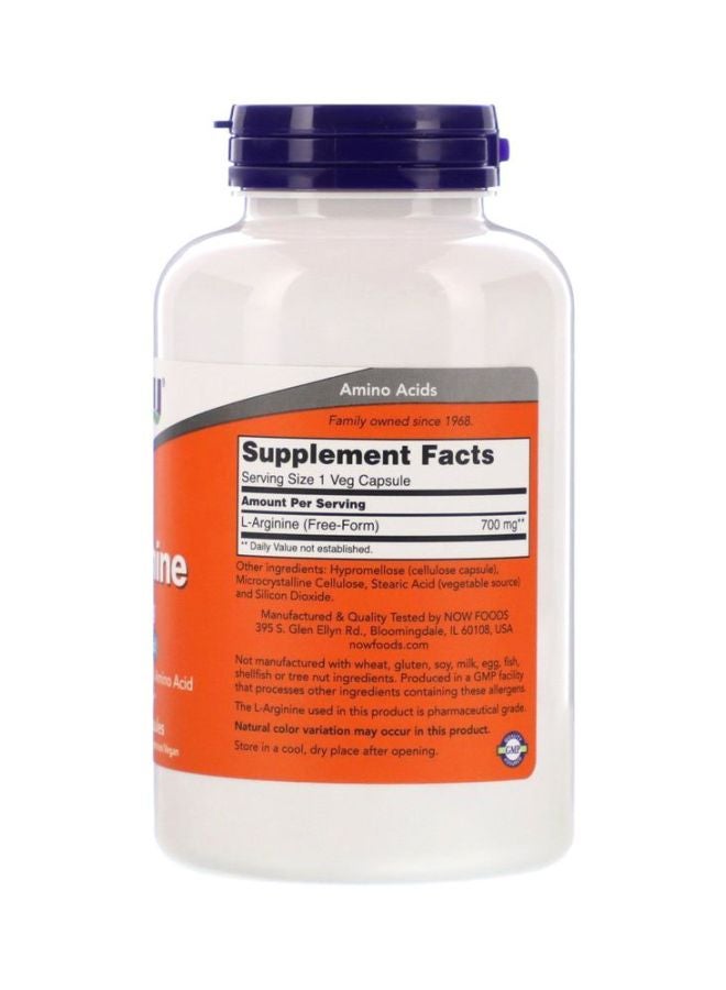 L-Arginine Dietary Supplement 700 Mg - 180 Veg Capsule