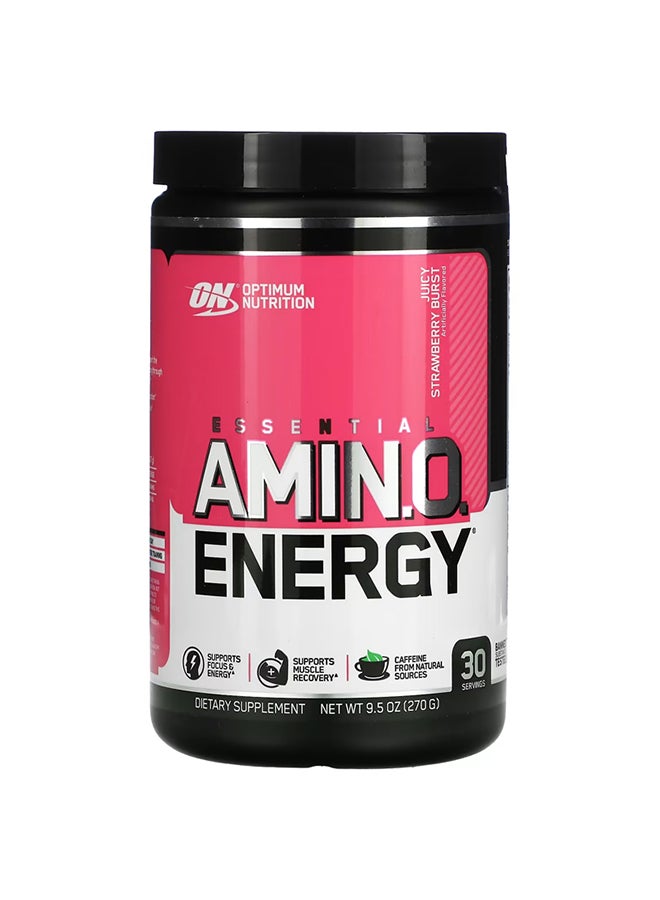 Essential Amino Energy Pre-Workout - Juicy Strawberry Burst - 30 Servings 9.5 Oz (270 G)