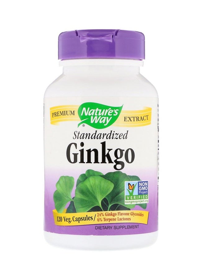 Premium Extract Ginkgo Dietary Supplement - 120 Vegan Capsules