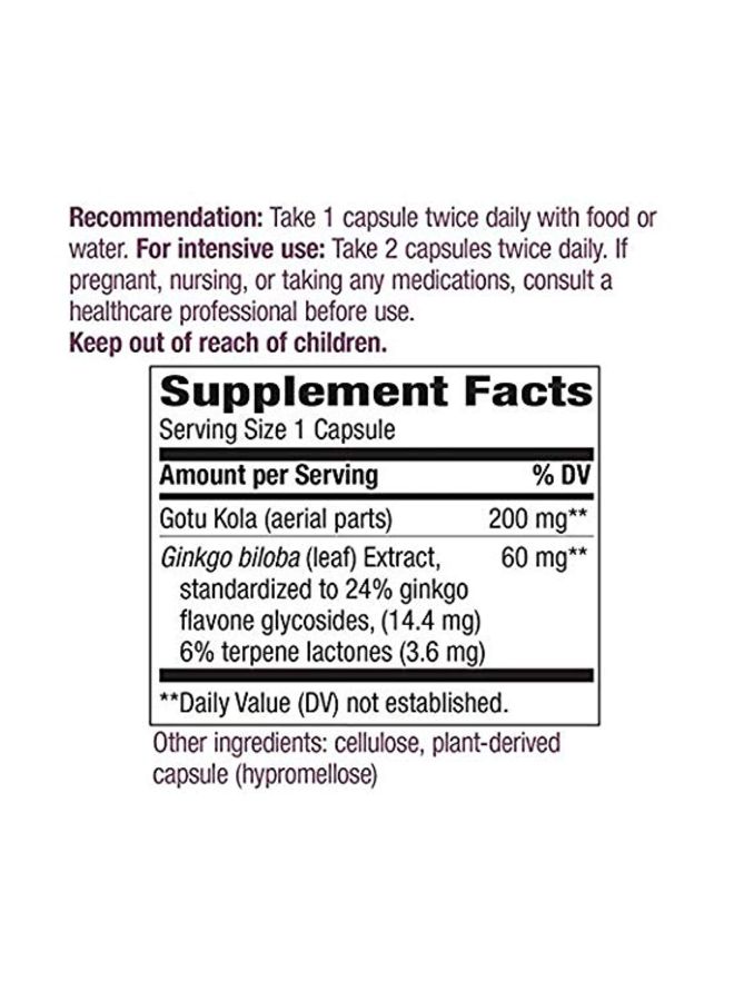 Premium Extract Ginkgo Dietary Supplement - 120 Vegan Capsules