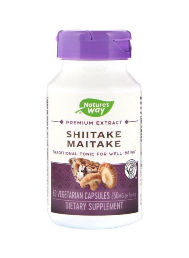 Shiitake Maitake 250 mg Dietary Supplement - 60 Vegetarian Capsules