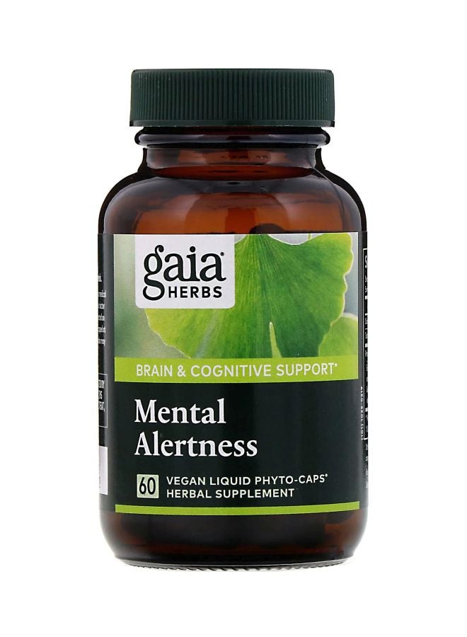 Mental Alertness Herbal Supplement - 60 Vegetarian Liquid Phyto-Caps