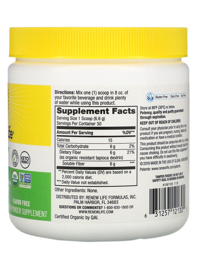 Completely Clear Organic Prebiotic Fiber