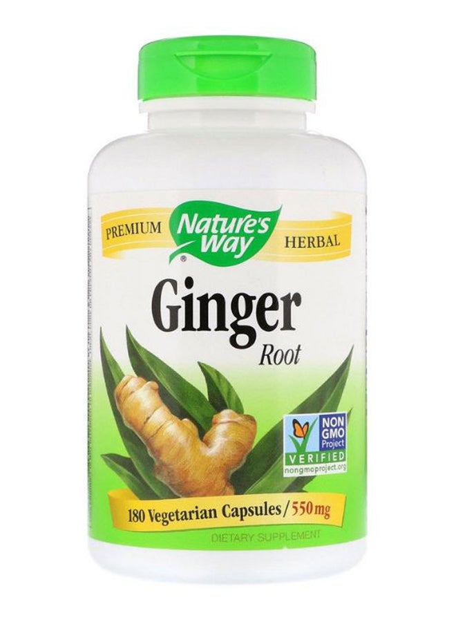 Ginger Root Dietary Supplement - 180 Capsules