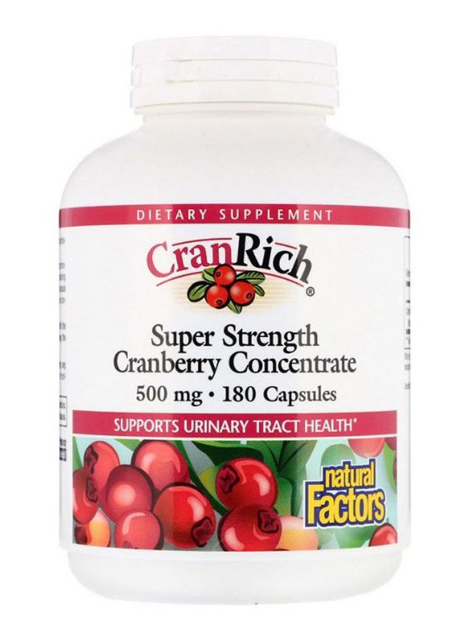 Super Strength Cranberry Concentrate Support Urinary Tract Heath - 180 Capsules