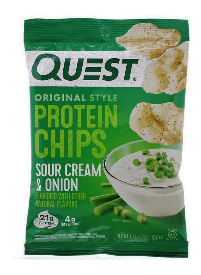 Pack Of 12 Original Style Sour Cream And Onion Protein Chips