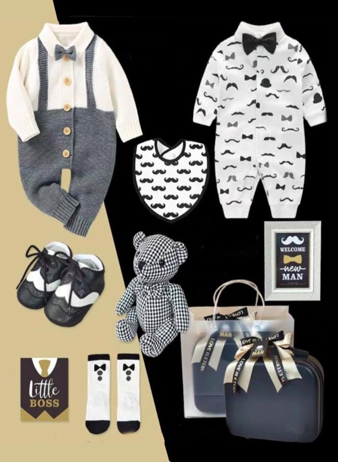 New Born Gift Set Baby Boy with Jumpsuit (9 in 1)