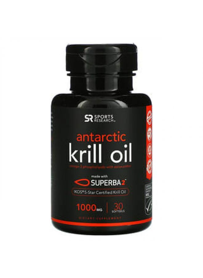 Sports Research SUPERBA 2 Antarctic Krill Oil with Astaxanthin 1000 mg 30 Softgels