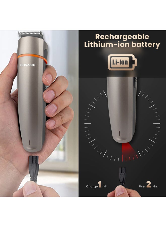7in1 Rechargeable Hair Clipper  For HairBeardNoseEarBody  HighCapacity Battery And Fast Charging  Cordless and TravelFriendly Clipper  Power of 1000mA  SHC-1014U Metallic Grey 550grams