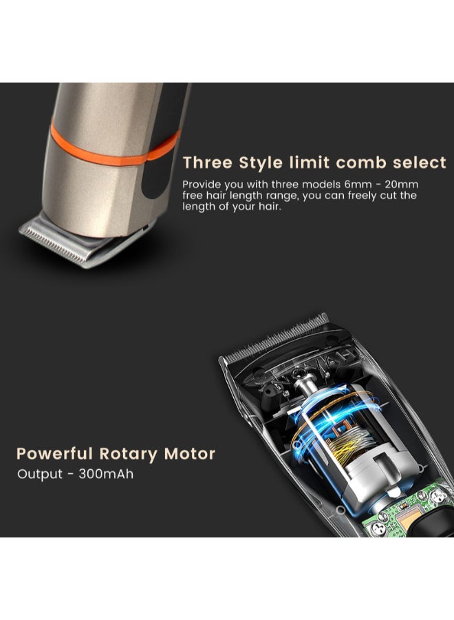 7in1 Rechargeable Hair Clipper  For HairBeardNoseEarBody  HighCapacity Battery And Fast Charging  Cordless and TravelFriendly Clipper  Power of 1000mA  SHC-1014U Metallic Grey 550grams