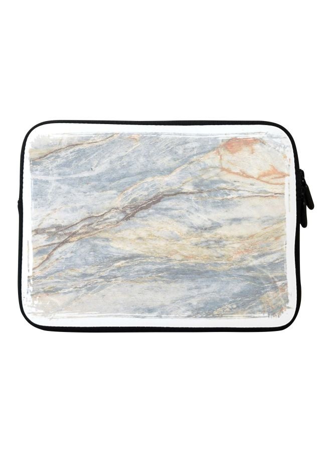 Marble Printed Carrying Sleeve For Apple MacBook 15-Inch Grey/Beige/Blue