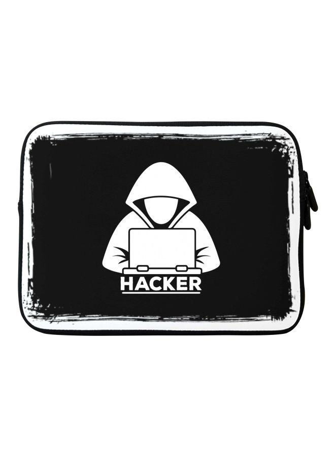 Hacker Printed Carrying Sleeve For Apple MacBook 11/12 Inch Black/White