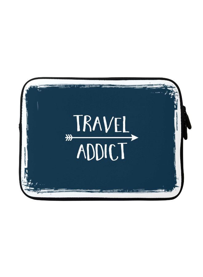 Travel Addict Printed Carrying Sleeve For Apple MacBook Blue/White/Black
