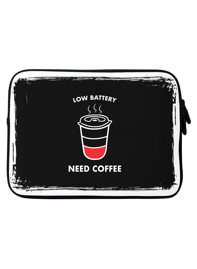Low Battery Need Coffee Printed Sleeve For Apple MacBook 11/12 inch White/Black/Red