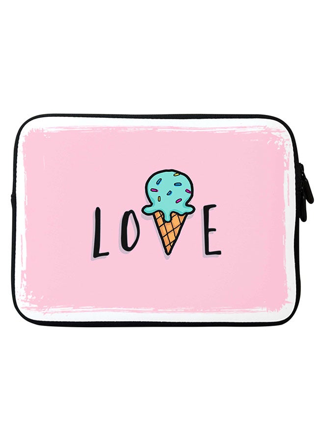 Love Ice Cream Cone Printed Sleeve For Apple MacBook 15-Inch Pink/Black/Blue