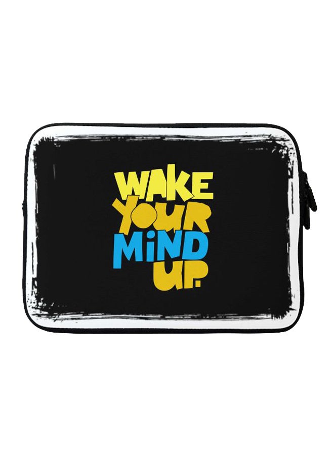 Wake Your Mind Up Printed Sleeve For Apple MacBook 11/12 inch Black/Yellow/Blue
