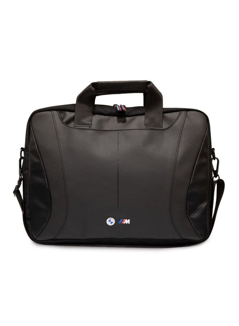 BMW PU Leather Computer Bag With Carbon Edges And Perforated Stripes  15