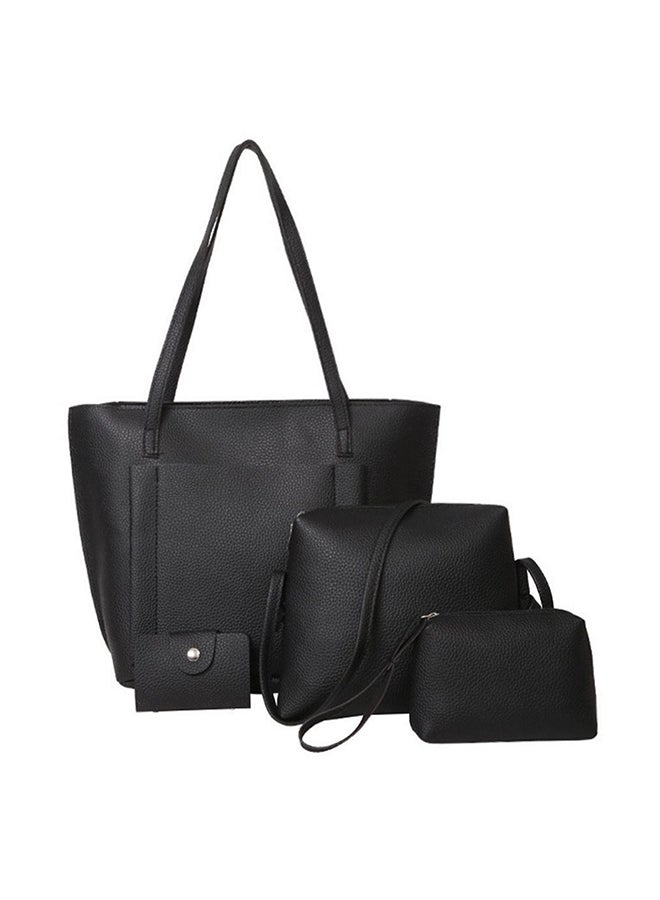4-Piece Fashion Handbag Set Black